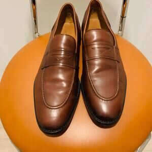 Allen edmunds genuine leather randolph 2.0 penny loafers chili museum brown 11D